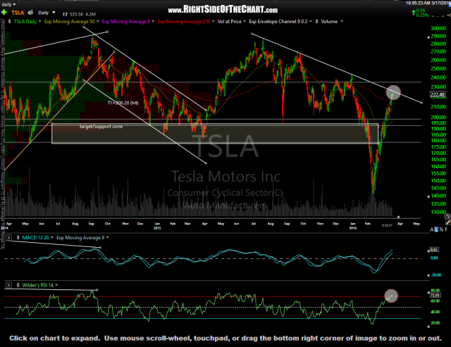 TSLA daily March 17th