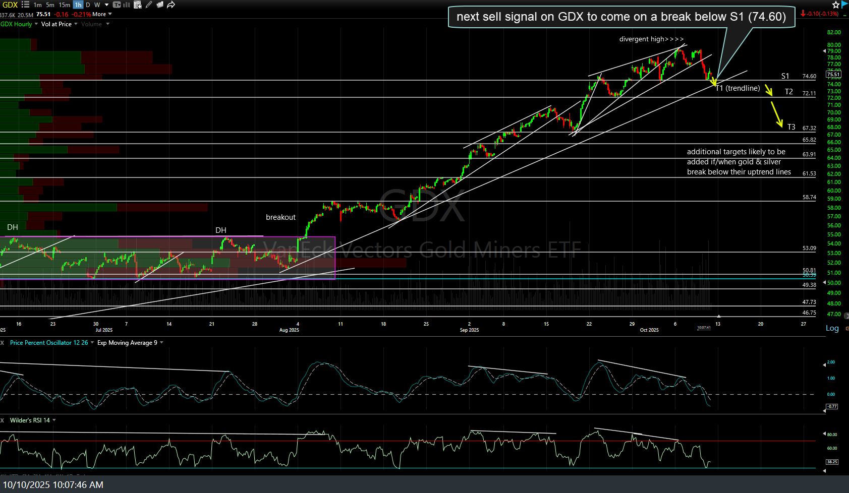 GDX 60m Oct 10th