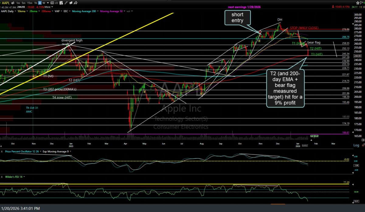 AAPL daily 2 Jan 20th